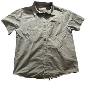 Zara boys size 9 olive green button down short sleeve shirt